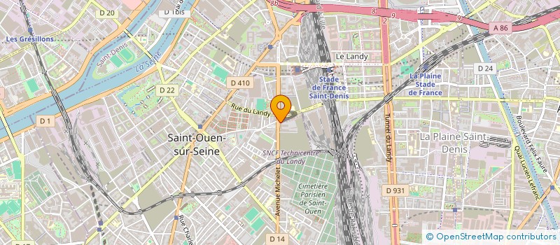 localisation de l'entreprise PRONET à SAINT-OUEN-SUR-SEINE