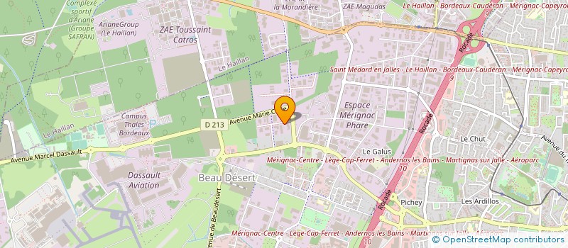 localisation de l'entreprise PROP'AUTO 33 à MERIGNAC
