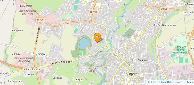 localisation de l'entreprise PROPR IMMEUB 105 RUE DE RILLE à FOUGERES