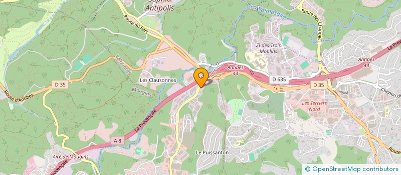 localisation de l'entreprise PROSIM  VALLAURIS