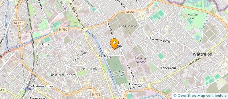 localisation de l'entreprise PROSOFA à ROUBAIX