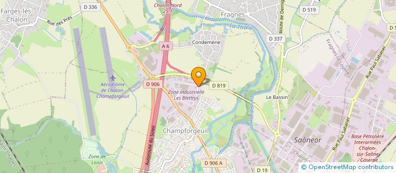 localisation de l'entreprise PROTECHNIBAT à CHAMPFORGEUIL