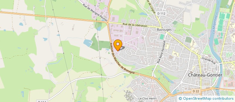 localisation de l'entreprise PROTECT'HOMS à CHATEAU-GONTIER-SUR-MAYENNE
