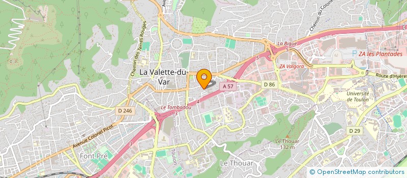localisation de l'entreprise PROTHESYS à LA VALETTE DU VAR