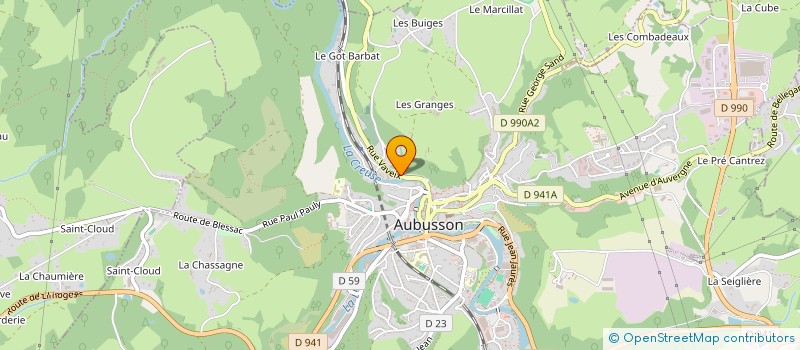 localisation de l'entreprise PROTO-LAB à AUBUSSON