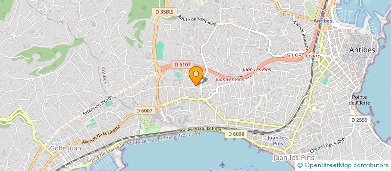 localisation de l'entreprise PROTOCOM ENTREPRISES à ANTIBES