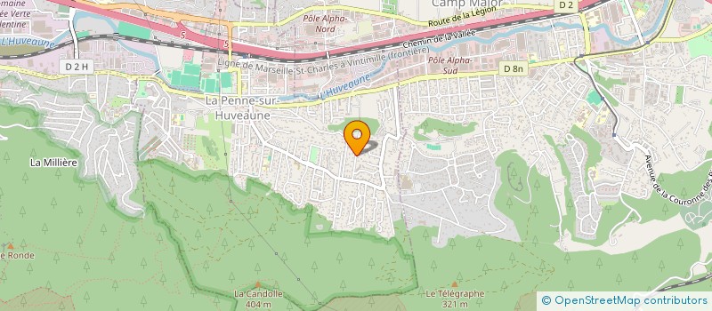 localisation de l'entreprise PROVENCE TRAVAUX  LA PENNE-SUR-HUVEAUNE