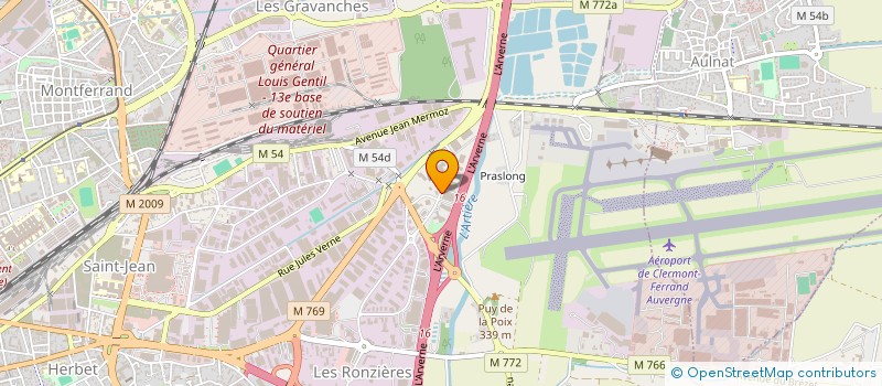 localisation de l'entreprise PROVERDA à CLERMONT-FERRAND