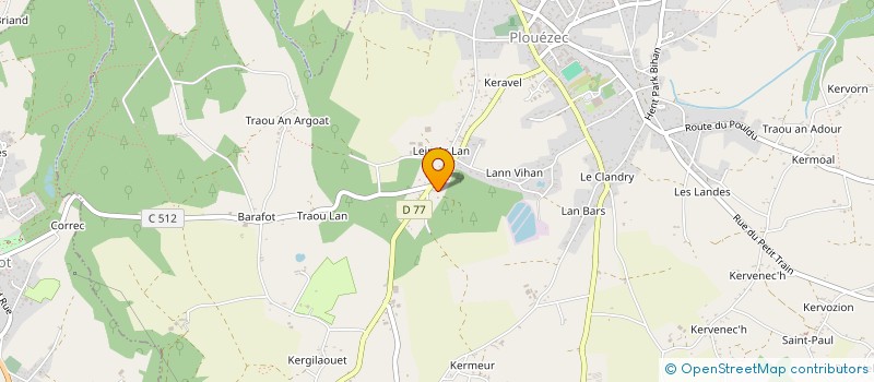 localisation de l'entreprise PROVOST TP à PLOUEZEC