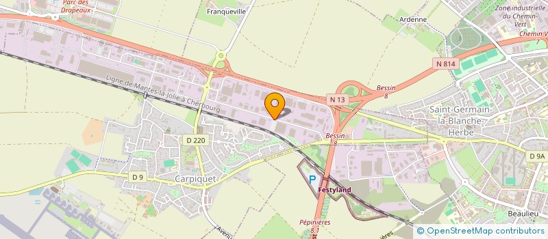 localisation de l'entreprise PROXI BOISSONS COTE DE NACRE  CARPIQUET