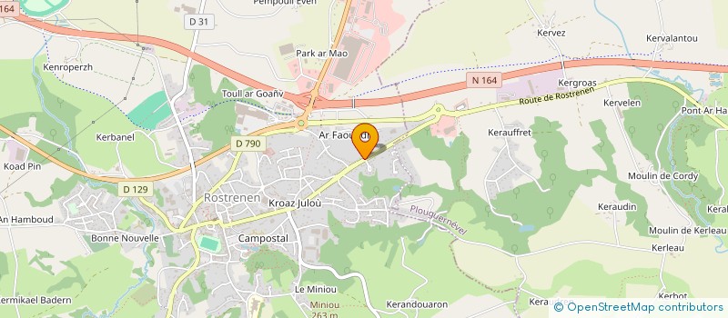 localisation de l'entreprise PROXISERVICES CHAUFFAGE  ROSTRENEN