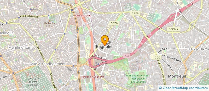 localisation de l'entreprise PRP à BAGNOLET