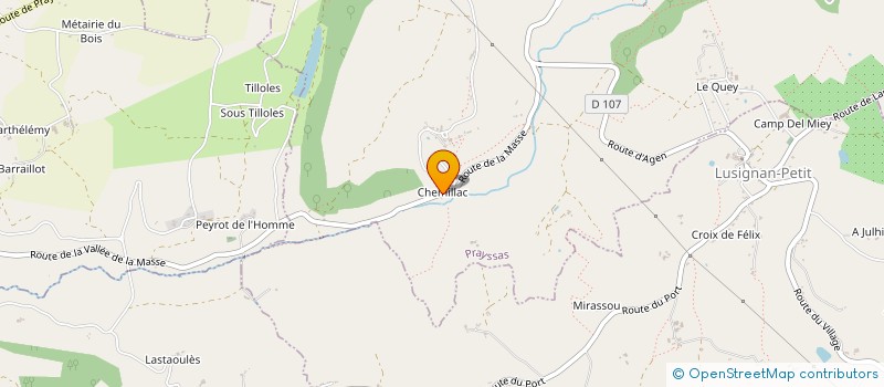 localisation de l'entreprise PRUNEAUTINE & CIE  PRAYSSAS