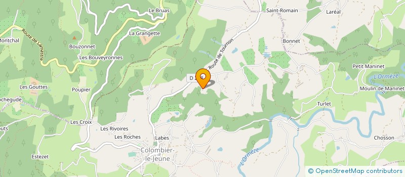 localisation de l'entreprise PRUNIERE  COLOMBIER-LE-JEUNE