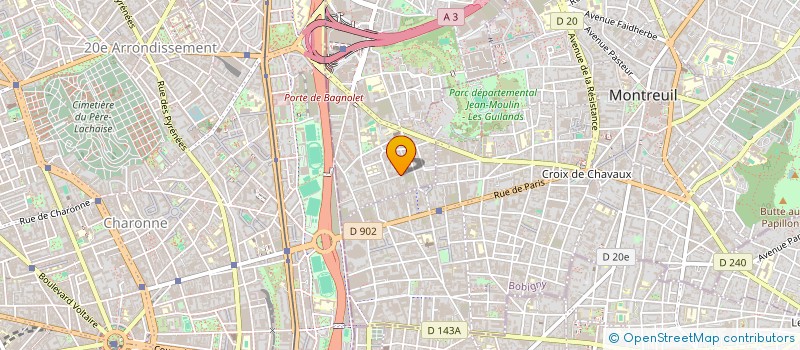 localisation de l'entreprise PRV  BAGNOLET