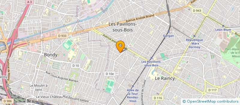 localisation de l'entreprise PSB MENUISERIE à LES PAVILLONS-SOUS-BOIS