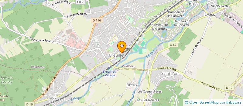 localisation de l'entreprise PSB (POLE SANTE BREUILLET)  BREUILLET