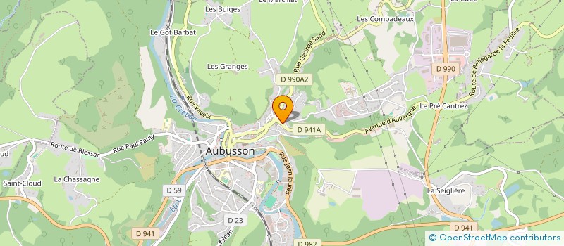 localisation de l'entreprise PUB NOUVEAU à AUBUSSON