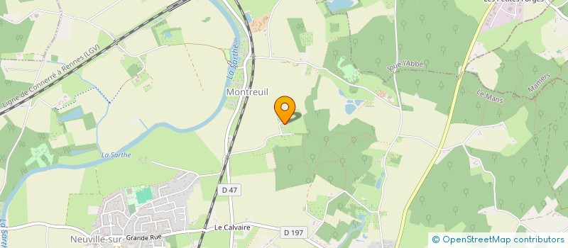 localisation de l'entreprise PUBLI IMPACT  NEUVILLE-SUR-SARTHE