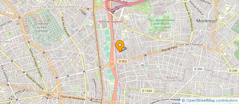localisation de l'entreprise PUCK à BAGNOLET
