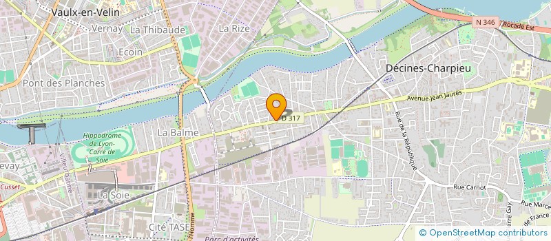 localisation de l'entreprise PUGEAT IMPRIMES POUR L'INFORMATIQUE à DECINES-CHARPIEU