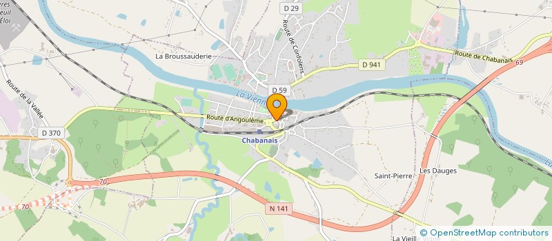 localisation de l'entreprise PUGELLIER SARL à CHABANAIS