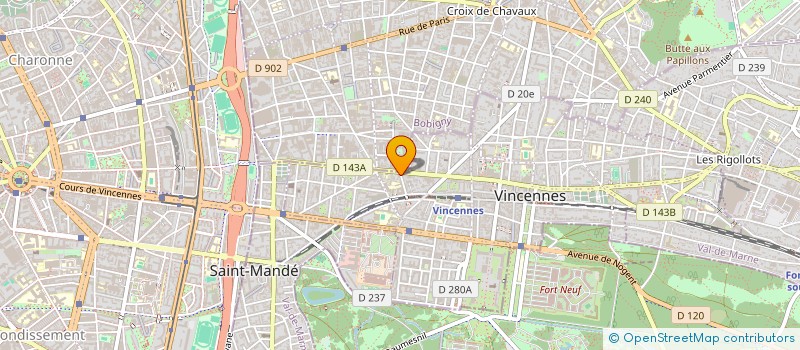 localisation de l'entreprise PUISSANCE 5 à VINCENNES