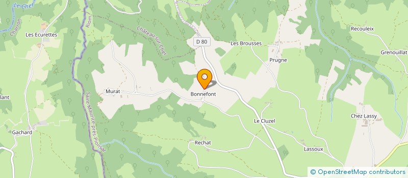 localisation de l'entreprise PUITS, LAVOIRS OU FONTAINES - P.L.OU.F.  SAINT MAURICE PRES PIONSAT