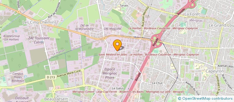 localisation de l'entreprise PULLMANS D AQUITAINE à MERIGNAC