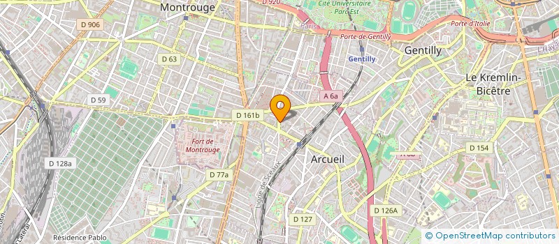 localisation de l'entreprise PULSAR 1  ARCUEIL