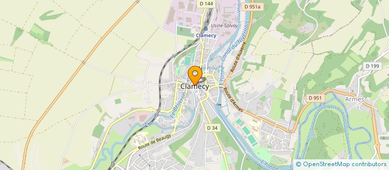 localisation de l'entreprise PUR'ELEGANCE à CLAMECY