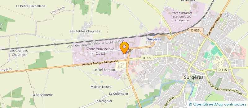 localisation de l'entreprise PUR-SUN 1  SURGERES