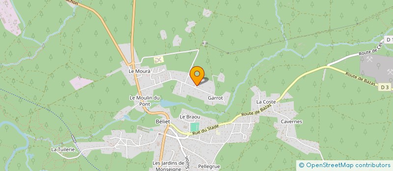 localisation de l'entreprise PURA VIDA  BELIN-BELIET