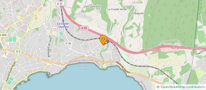 localisation de l'entreprise PURA VIDA FORMATIONS à LA CIOTAT