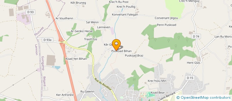 localisation de l'entreprise PUSKOAD BIHAN  BEGARD