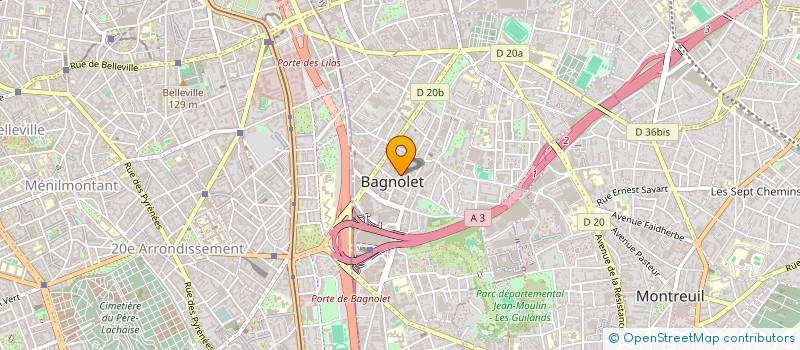 localisation de l'entreprise PYRALIS S.A.R.L. à BAGNOLET
