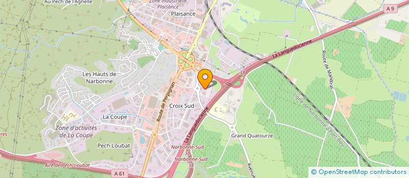 localisation de l'entreprise Q.R.O.  NARBONNE