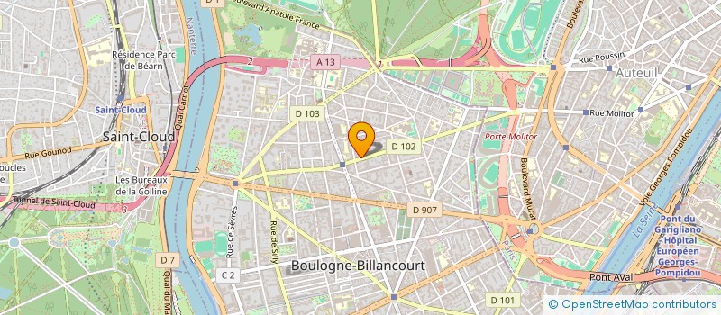 localisation de l'entreprise QUADRA ETUDES FORMES REALISATIONS à BOULOGNE-BILLANCOURT