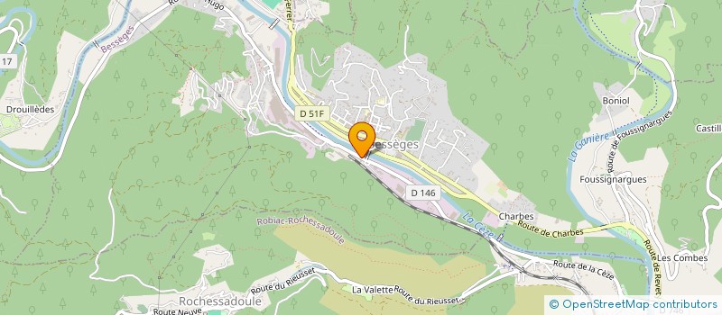 localisation de l'entreprise QUADRAS  BESSEGES