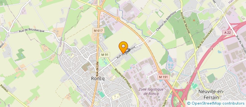 localisation de l'entreprise QUADRATTO à RONCQ