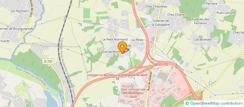 localisation de l'entreprise QUADRILLAGE 16 à CHAMPNIERS