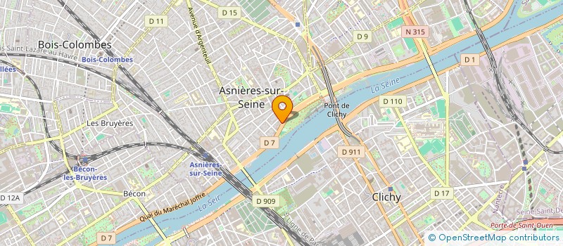 localisation de l'entreprise QUAI 107 à ASNIERES-SUR-SEINE