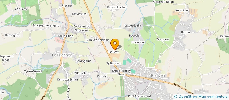 localisation de l'entreprise QUALIPNEUS SERVICES à PLEUVEN