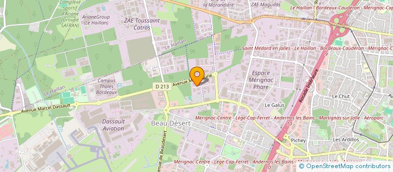 localisation de l'entreprise QUALITELEC  MERIGNAC