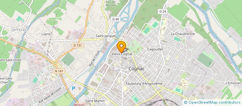 localisation de l'entreprise QUARANTE CINQ à COGNAC