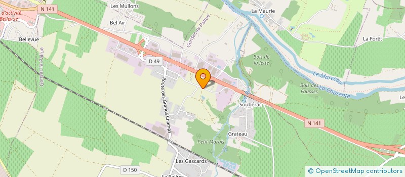 localisation de l'entreprise QUARANTE DEGRES à GENSAC-LA-PALLUE