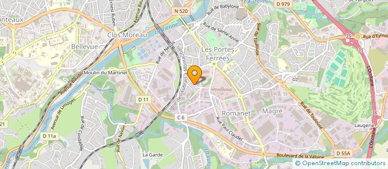 localisation de l'entreprise QUATRE à LIMOGES