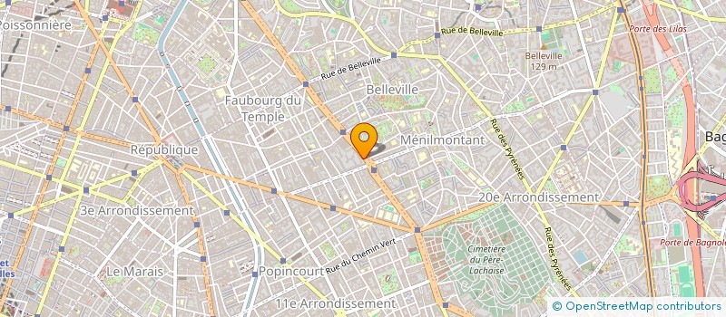 localisation de l'entreprise QUATRE CHEMINS VOYAGES MENILMONTANT  PARIS