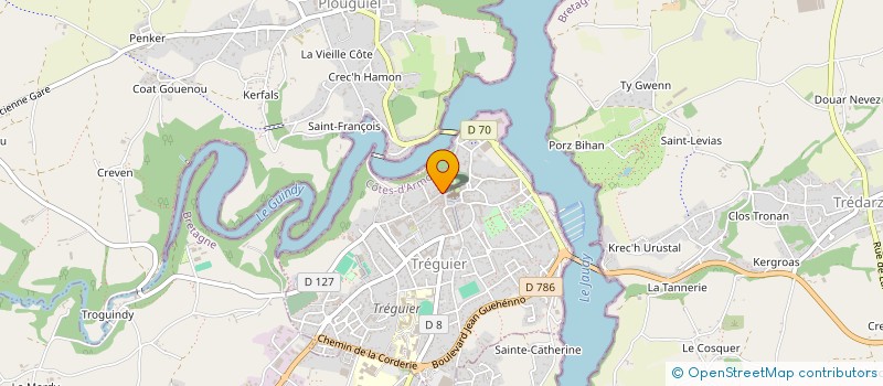 localisation de l'entreprise QUATRE ET SIX RUE COLVESTRE  TREGUIER