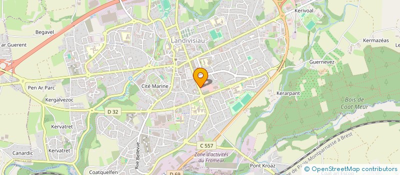 localisation de l'entreprise QUEGUINER MATERIAUX à LANDIVISIAU